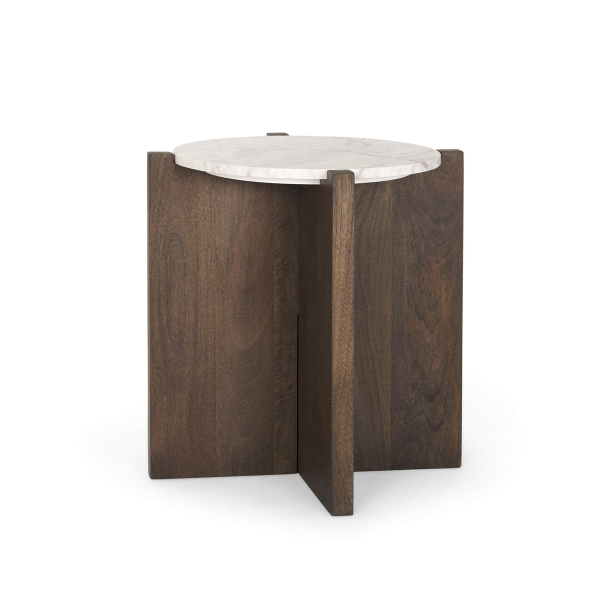 MERCANA  BIANCA MARBLE ROUND ACCENT TABLE 70680