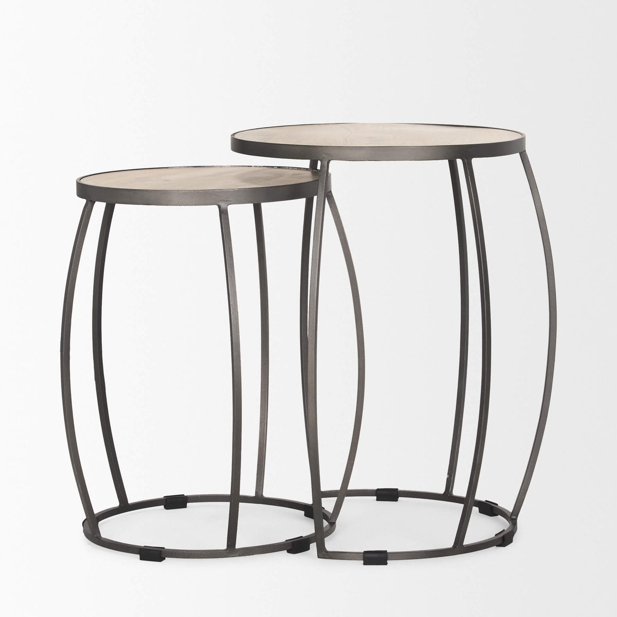 MERCANA CLAPP ROUND WOOD TOP NESTING TABLES 70595