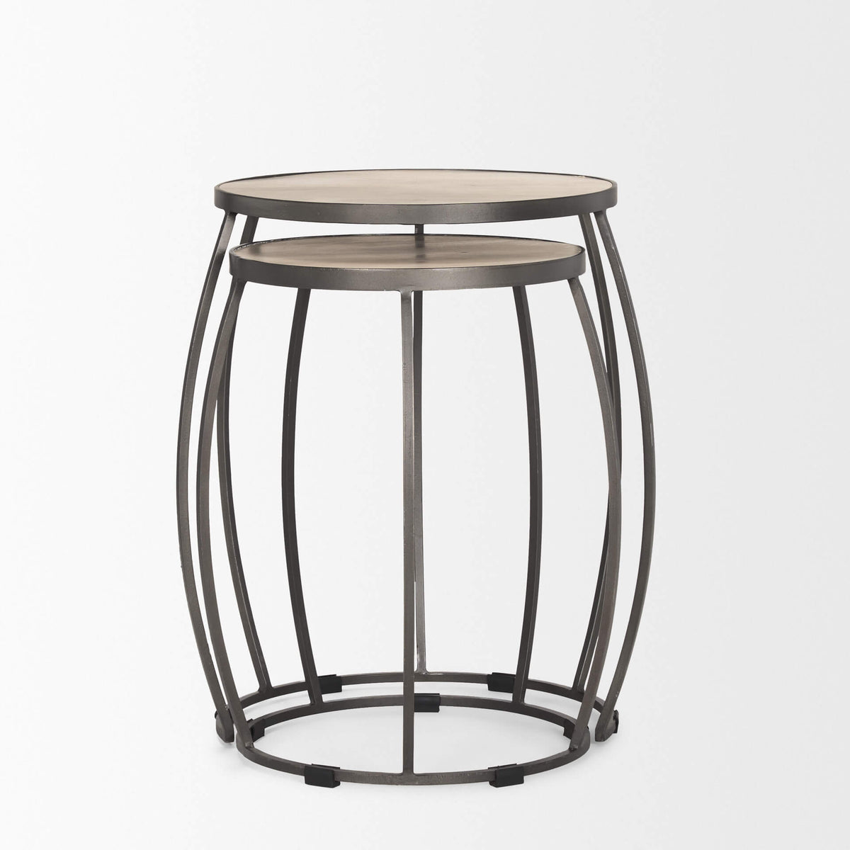 MERCANA CLAPP ROUND WOOD TOP NESTING TABLES 70595