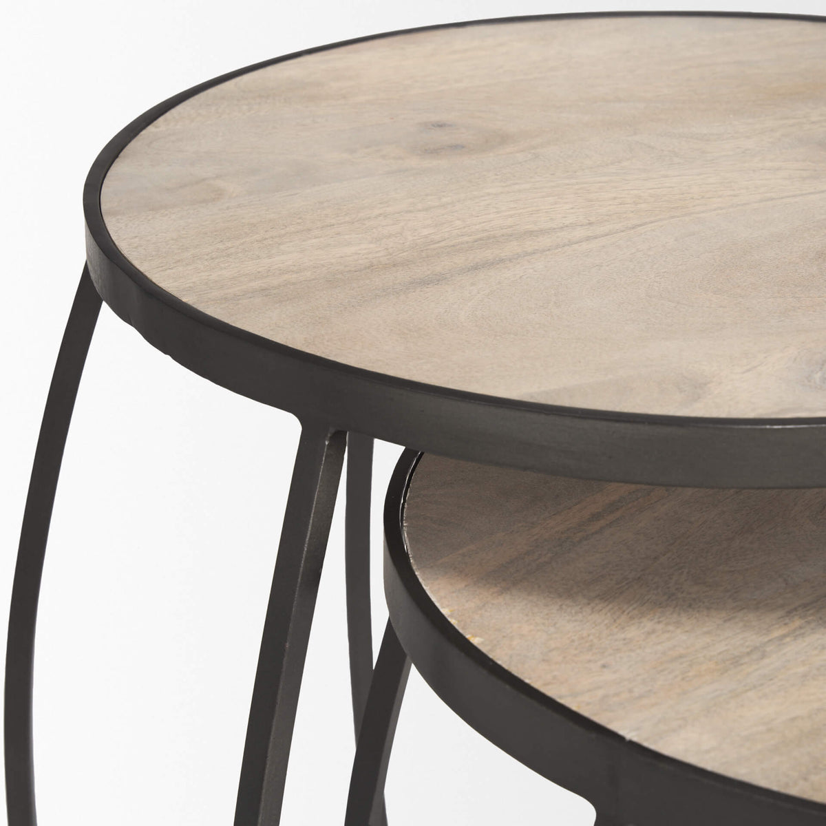 MERCANA CLAPP ROUND WOOD TOP NESTING TABLES 70595