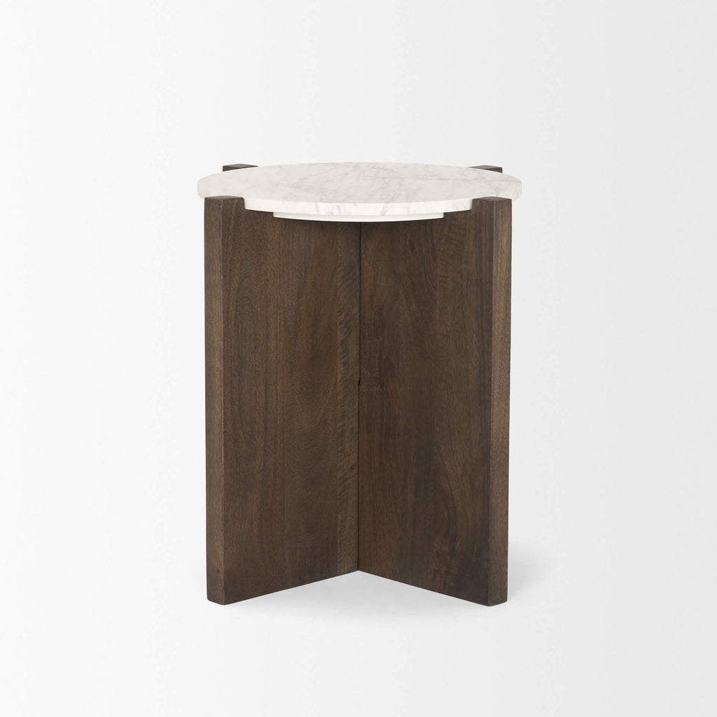 MERCANA  BIANCA MARBLE ROUND ACCENT TABLE 70680