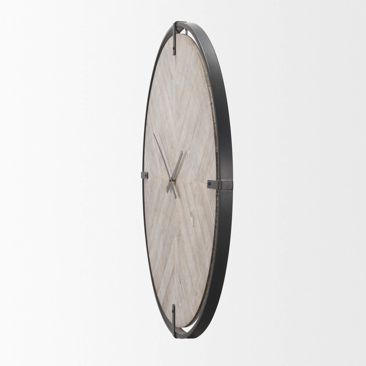 MERCANA RANI MATTE BLACK/WOOD  WALL CLOCK 70691