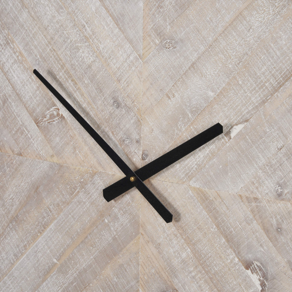 MERCANA RANI MATTE BLACK/WOOD  WALL CLOCK 70691