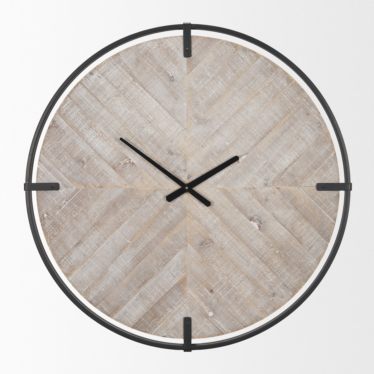 MERCANA RANI MATTE BLACK/WOOD  WALL CLOCK 70691