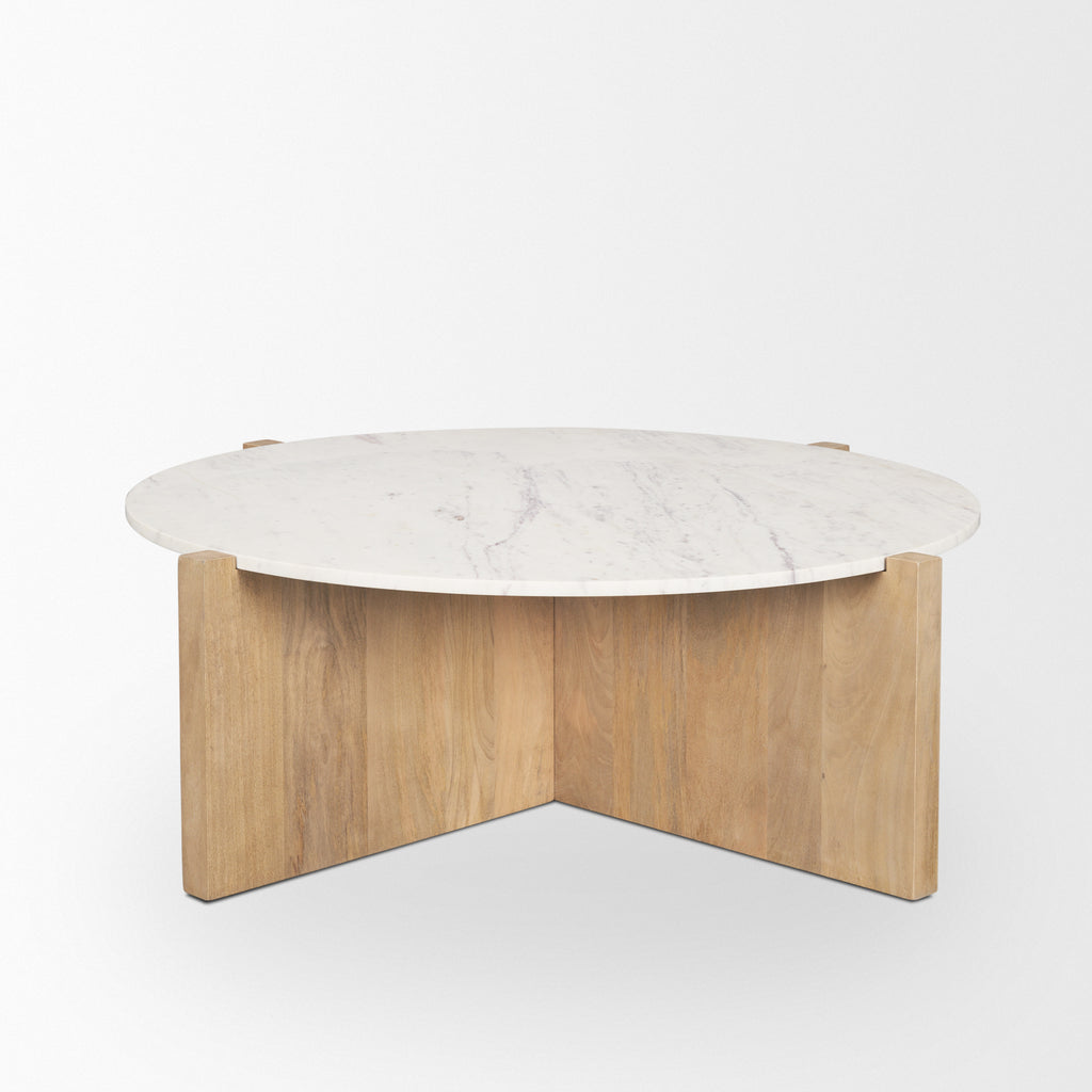 MERCANA BIANCA ROUND MARBLE COFFEE TABLE 70647-AB