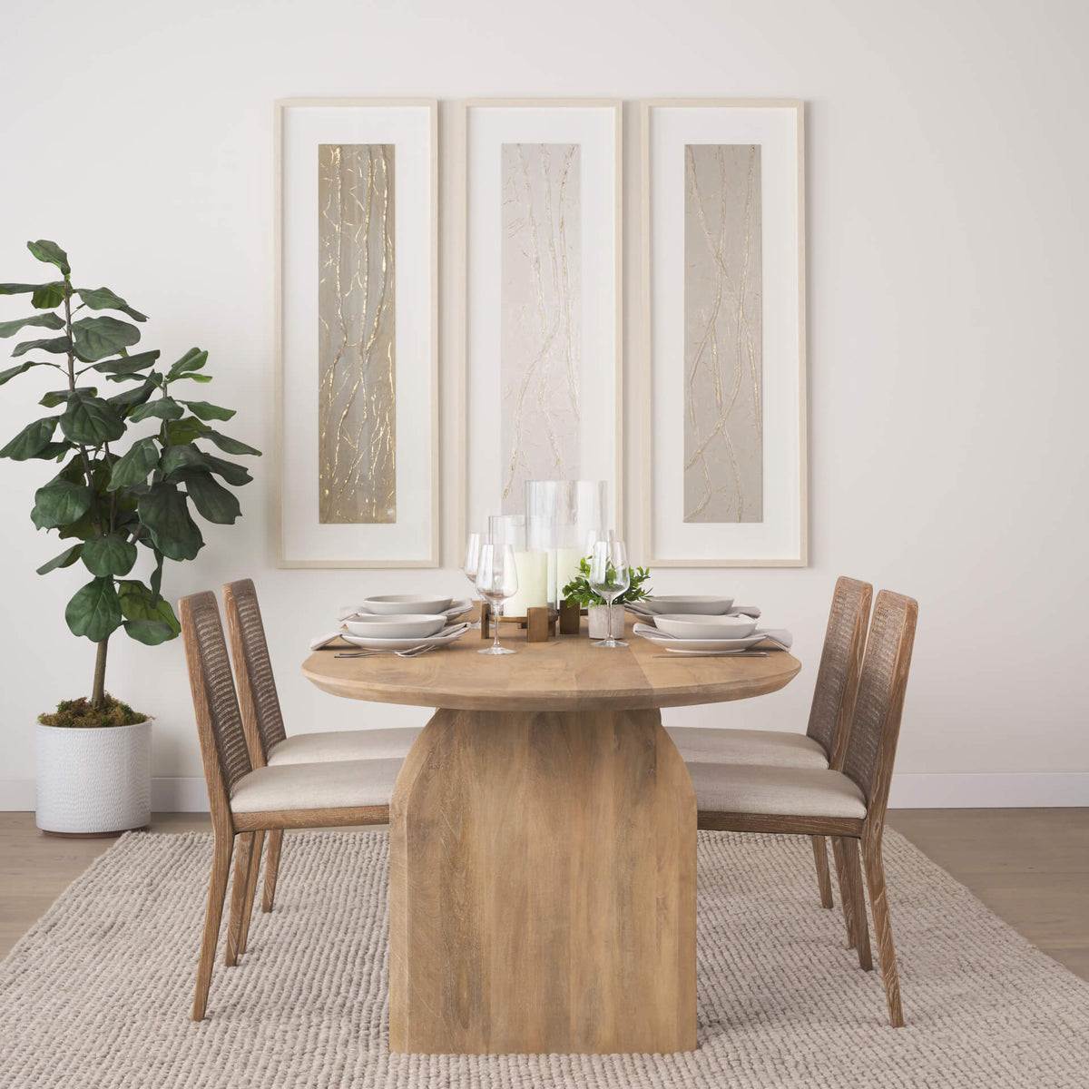MERCANA CLARA DINING CHAIR CREAM FABRIC SET OF TWO 69349