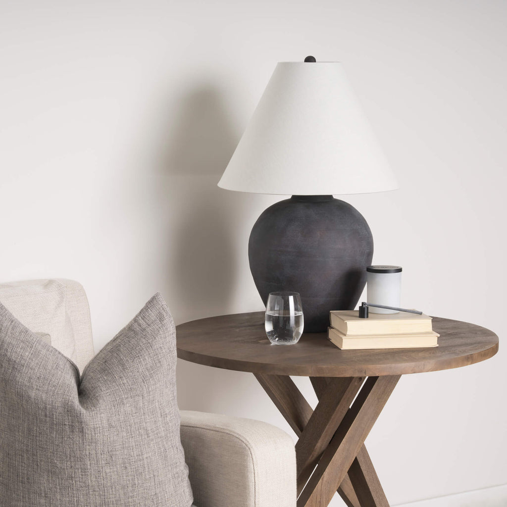 MERCANA MARVIN BLACK CERAMIC TABLE LAMP 70166