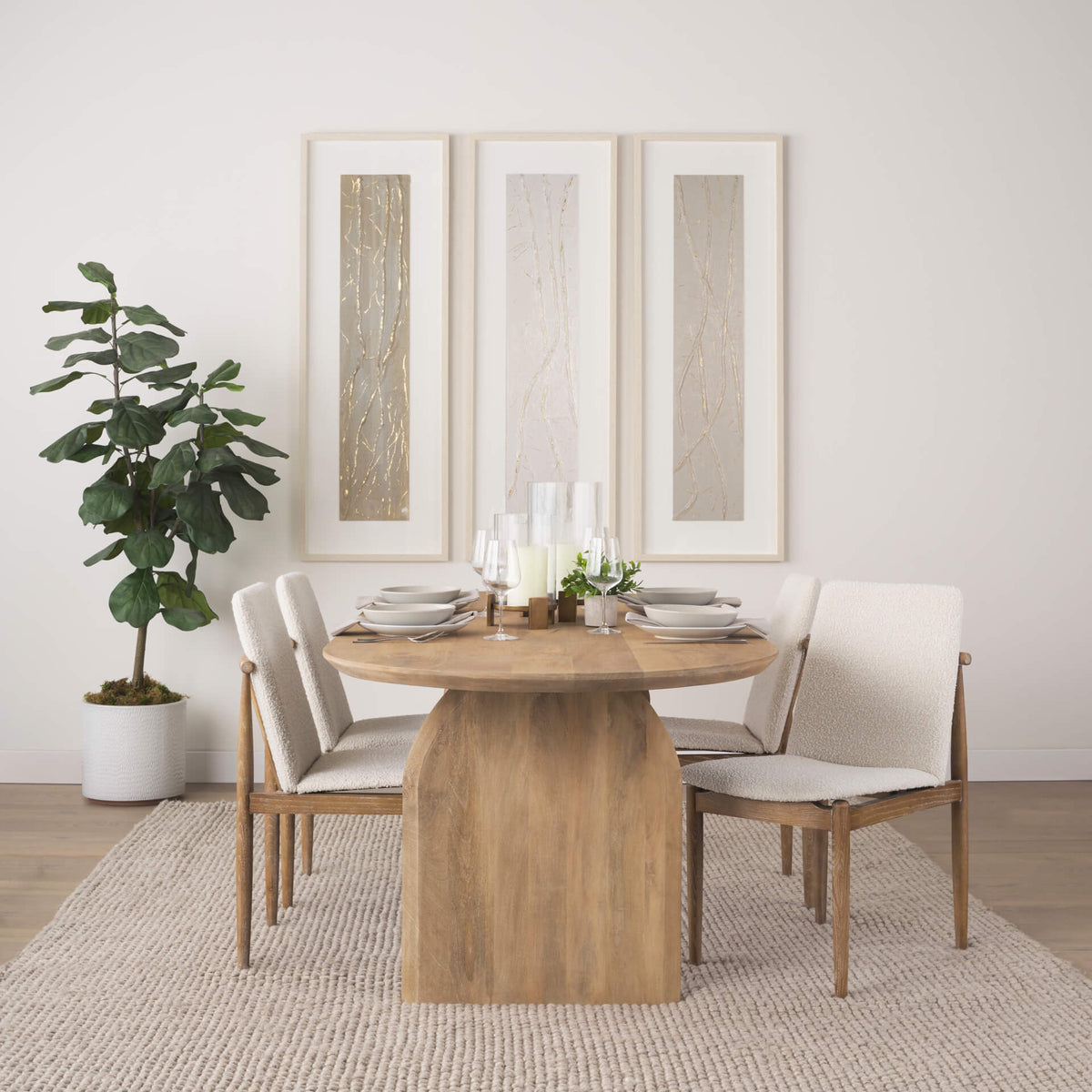 MERCANA CAVETT CREAM FABRIC DINING CHAIR SET OF TWO 69834