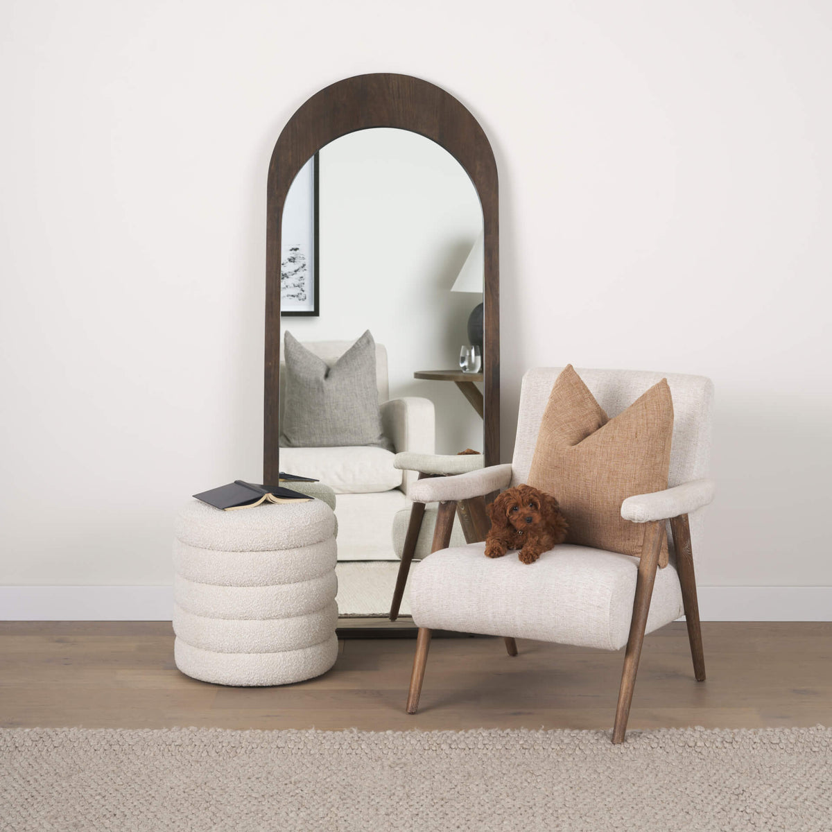 MERCANA CELESTE DARK BROWN WOOD FLOOR MIRROR 70621