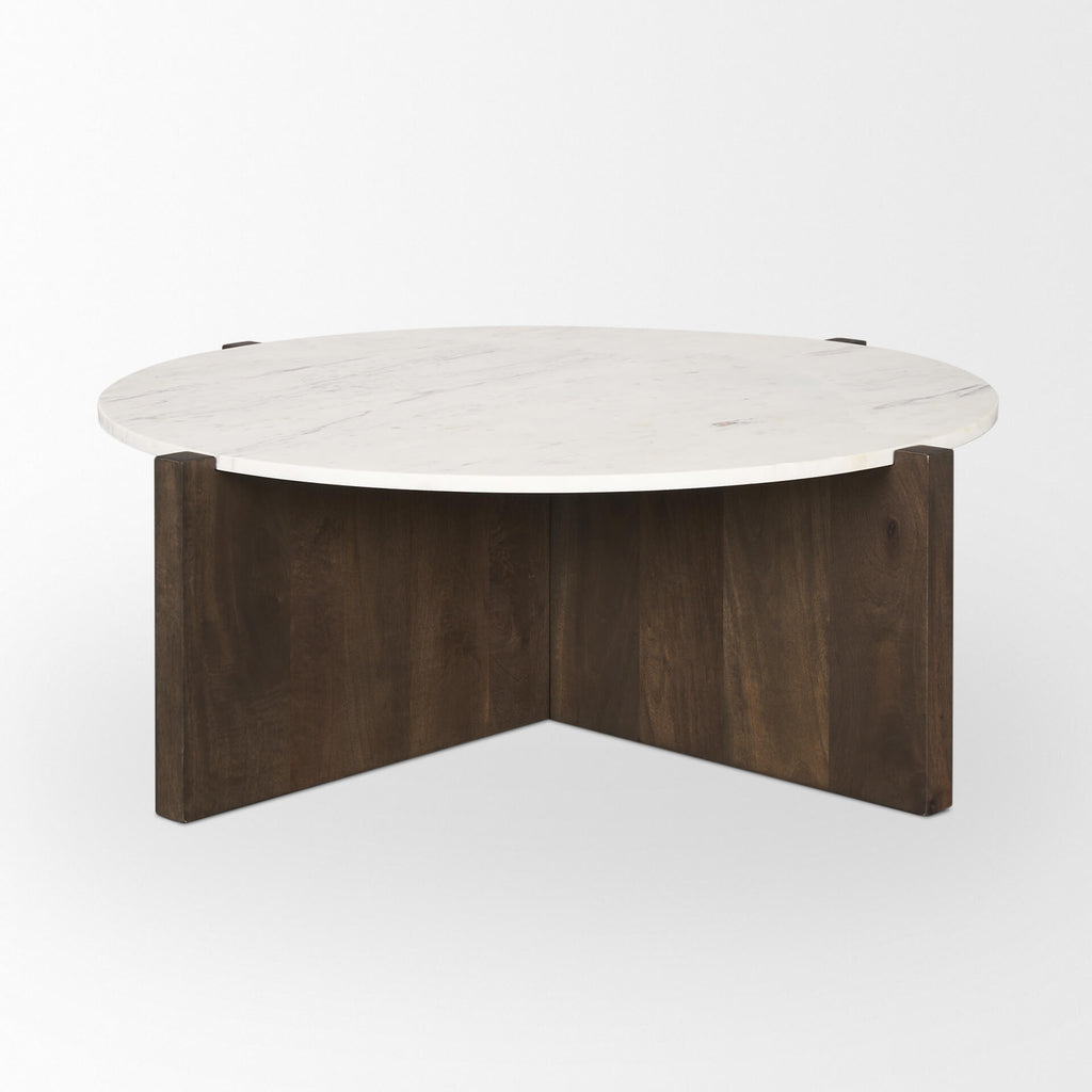 MERCANA BIANCA ROUND MARBLE COFFEE TABLE 70648-AB