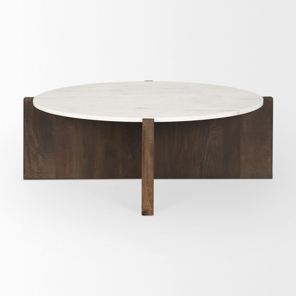 MERCANA BIANCA ROUND MARBLE COFFEE TABLE 70648-AB