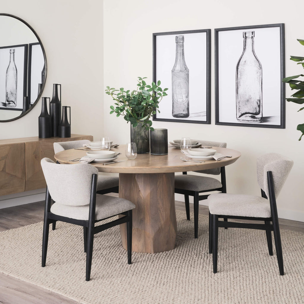 MERCANA CLINE DINING CHAIR GRAY FABRIC SET OF TWO 69830