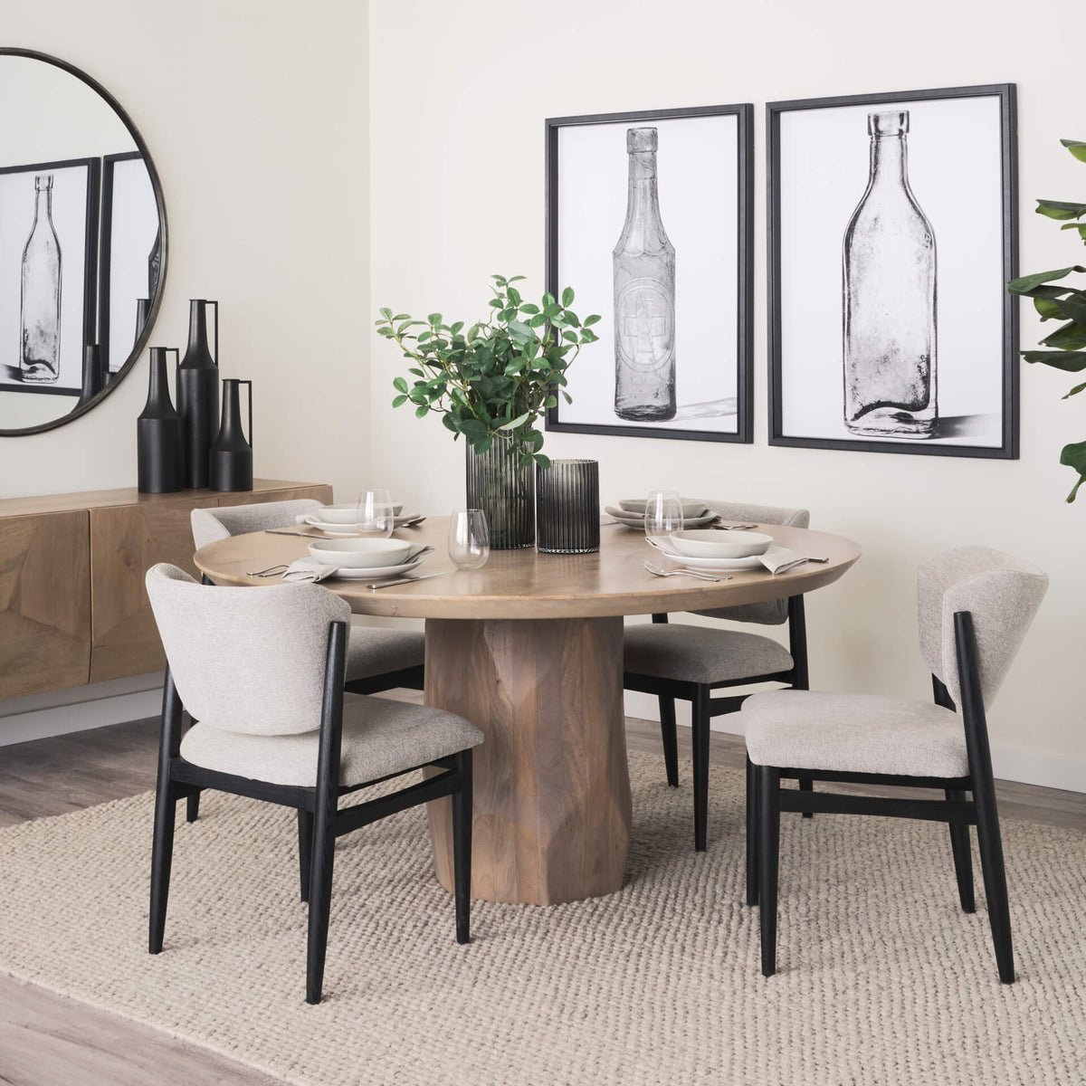 MERCANA CLINE DINING CHAIR GRAY FABRIC SET OF TWO 69830