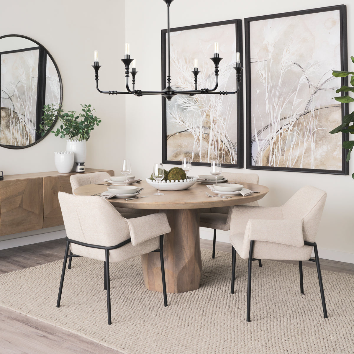 MERCANA BRENTLY DINING CHAIR OATMEAL FABRIC (SET OF TWO) 70248