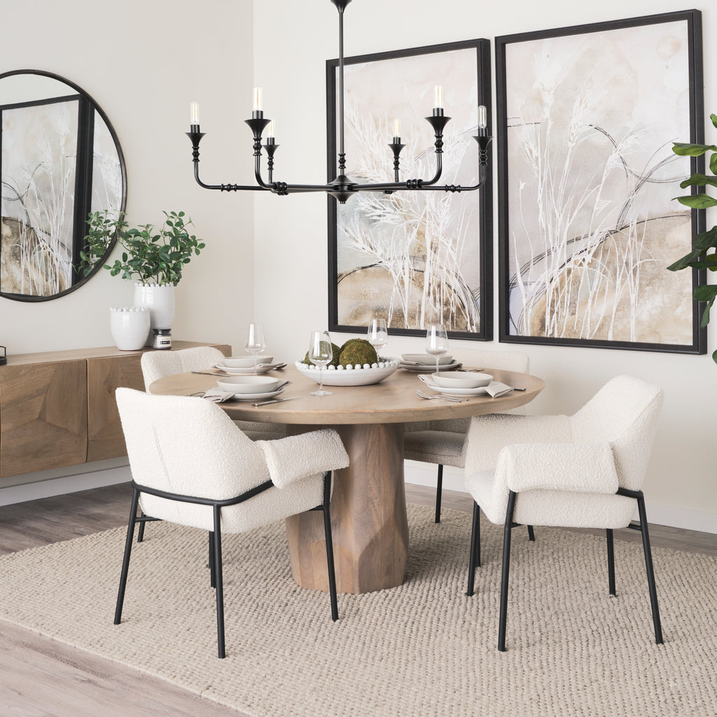 MERCANA BRENTLY DINING CHAIR CREAM FABRIC (SET OF TWO) 70250
