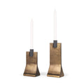 MERCANA POLLI ANTIQUED GOLD TAPER CANDLEHOLDERS 70670