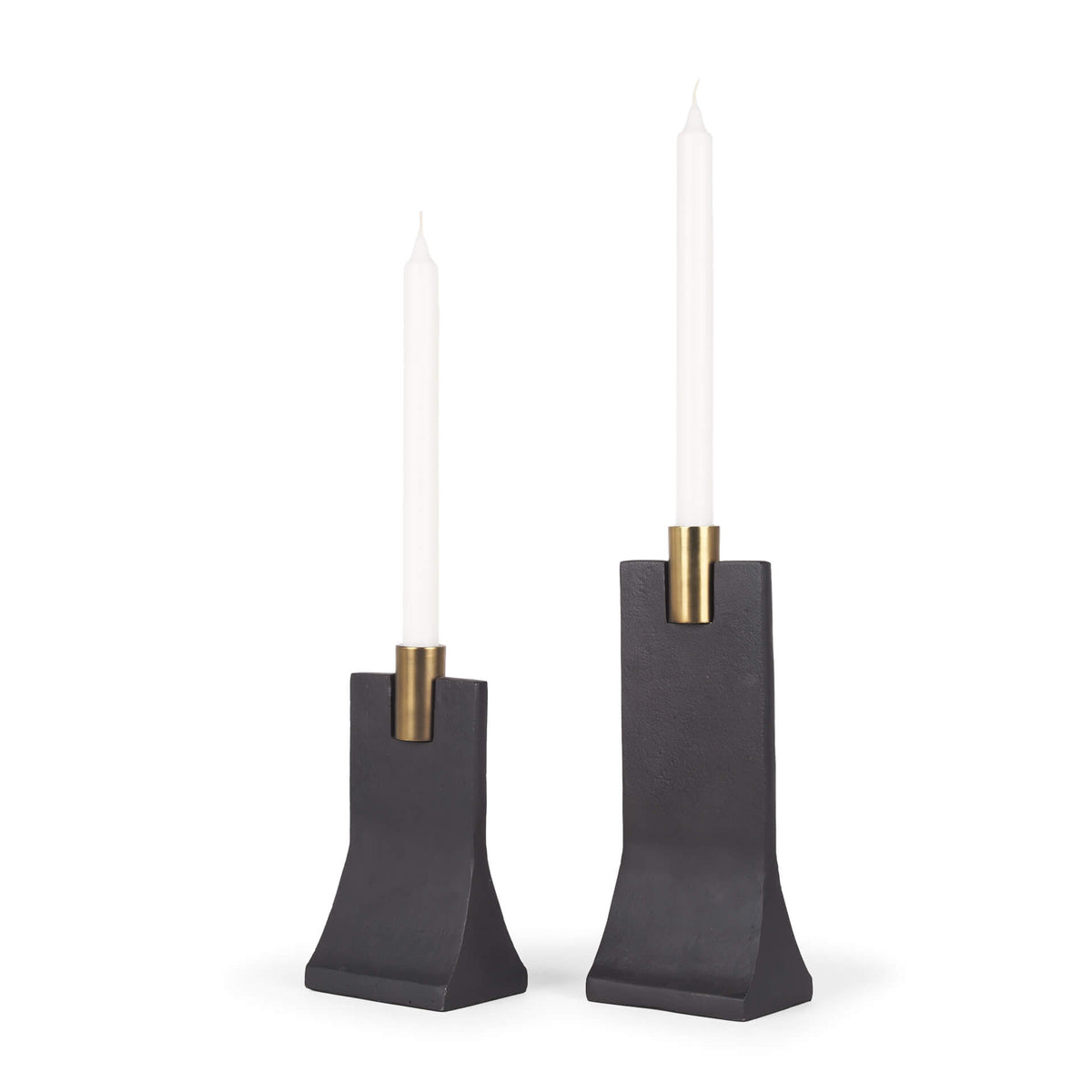 MERCANA POLLI MATTE BLACK TAPER CANDLEHOLDERS 70672