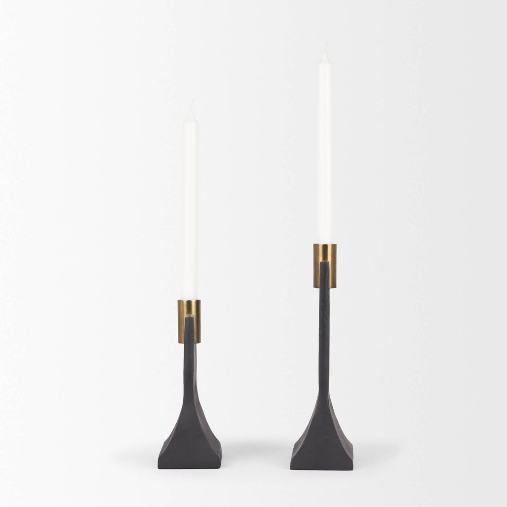 MERCANA POLLI MATTE BLACK TAPER CANDLEHOLDERS 70672
