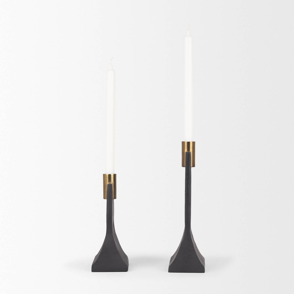 MERCANA POLLI MATTE BLACK TAPER CANDLEHOLDERS 70672