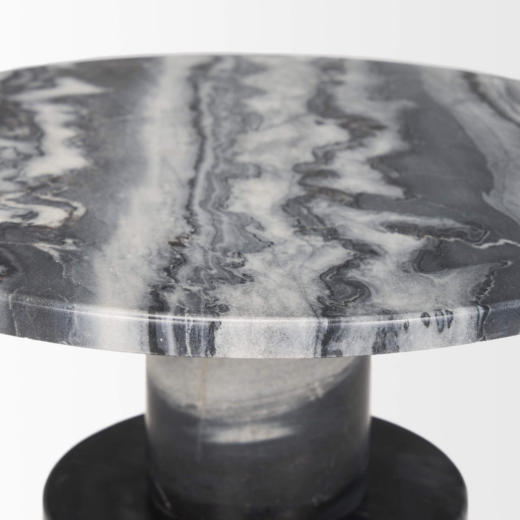 MERCANA  TAITE GREY MARBLE ACCENT TABLE 70876-AB