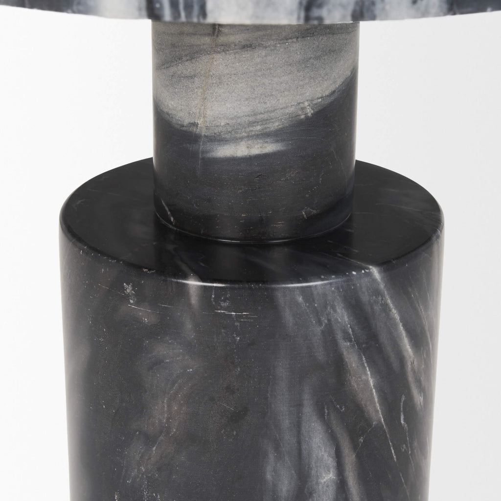 MERCANA  TAITE GREY MARBLE ACCENT TABLE 70876-AB