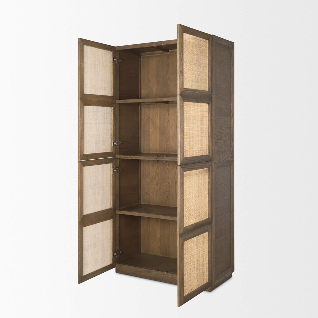 MERCANA SINA NATTURAL RATTAN 2 DOOR CURIO CABINET 70816