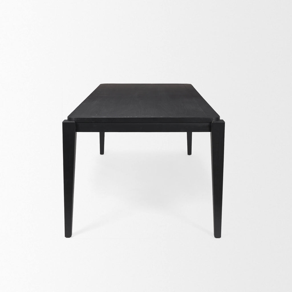 MERCANA TEVA RECTANGLE BLACK WOOD DINING TABLE 70862
