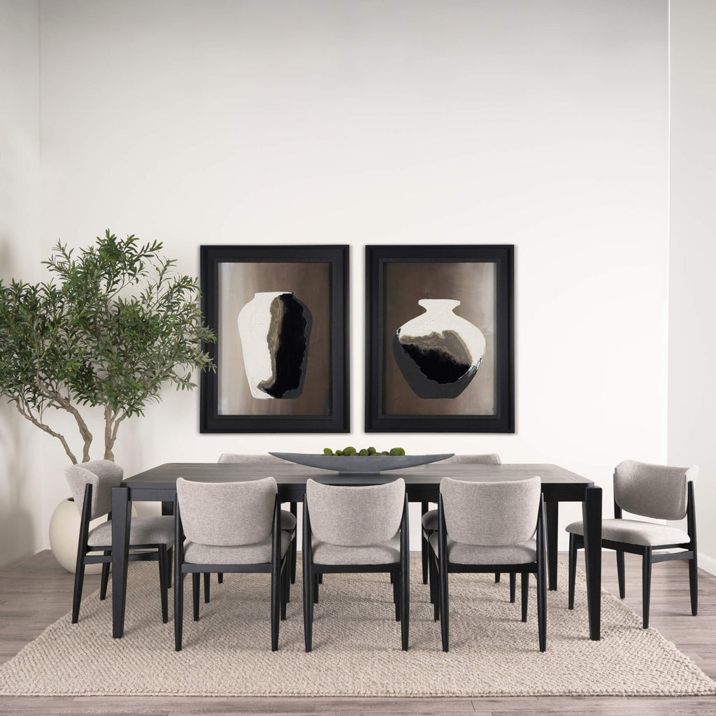 MERCANA TEVA RECTANGLE BLACK WOOD DINING TABLE 70862