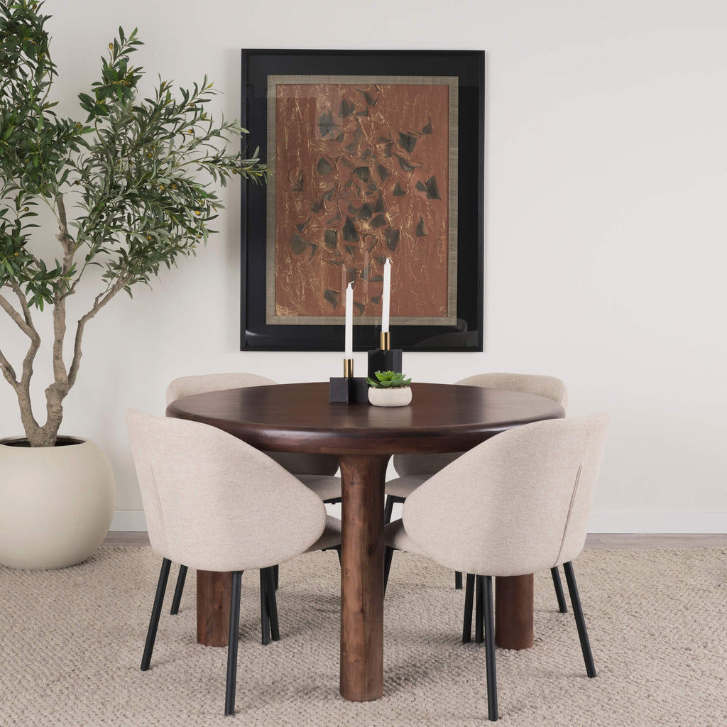 MERCANA SOMA 48" RED BROWN ACACIA WOOD DINING TABLE 70874-AB