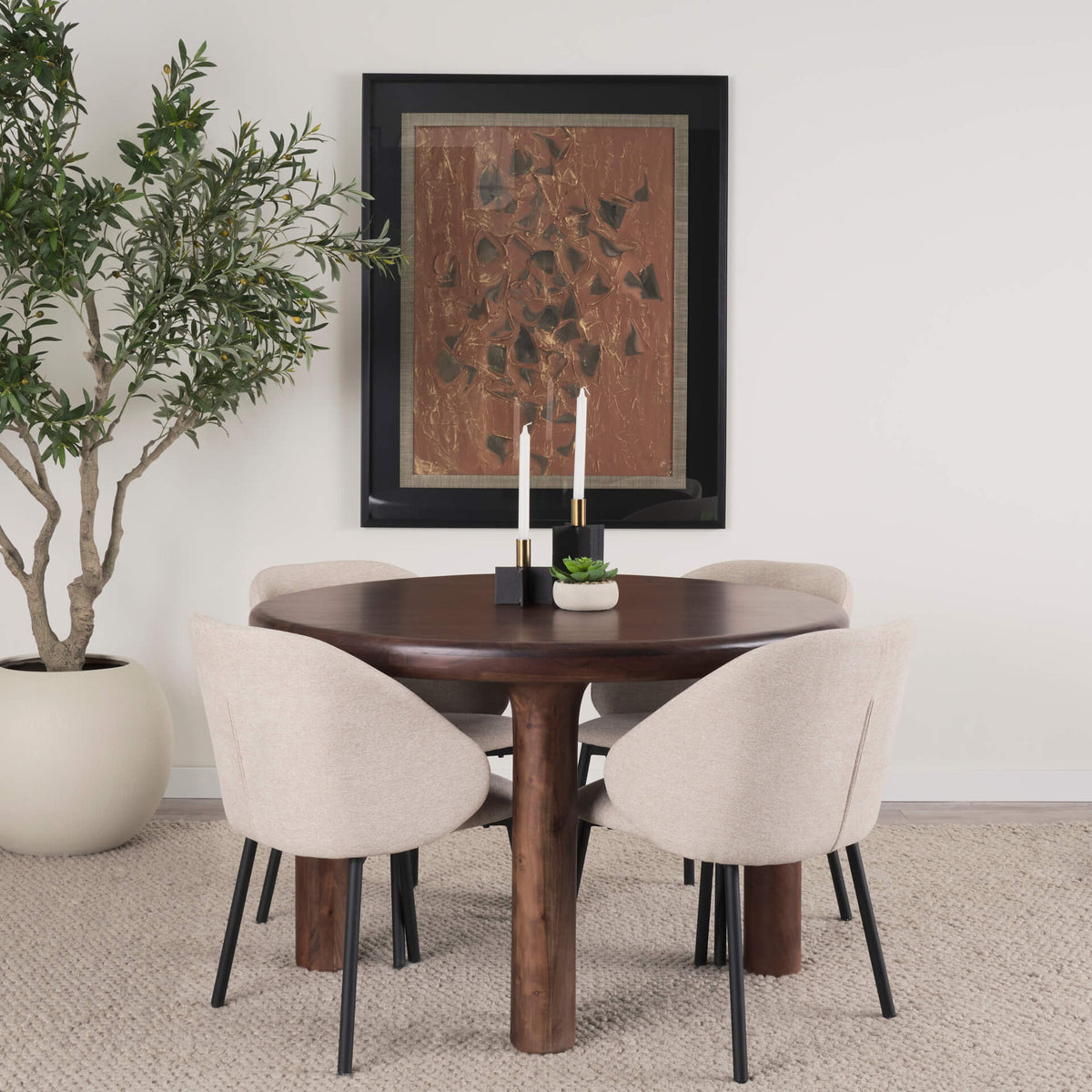 MERCANA SOMA 48" RED BROWN ACACIA WOOD DINING TABLE 70874-AB