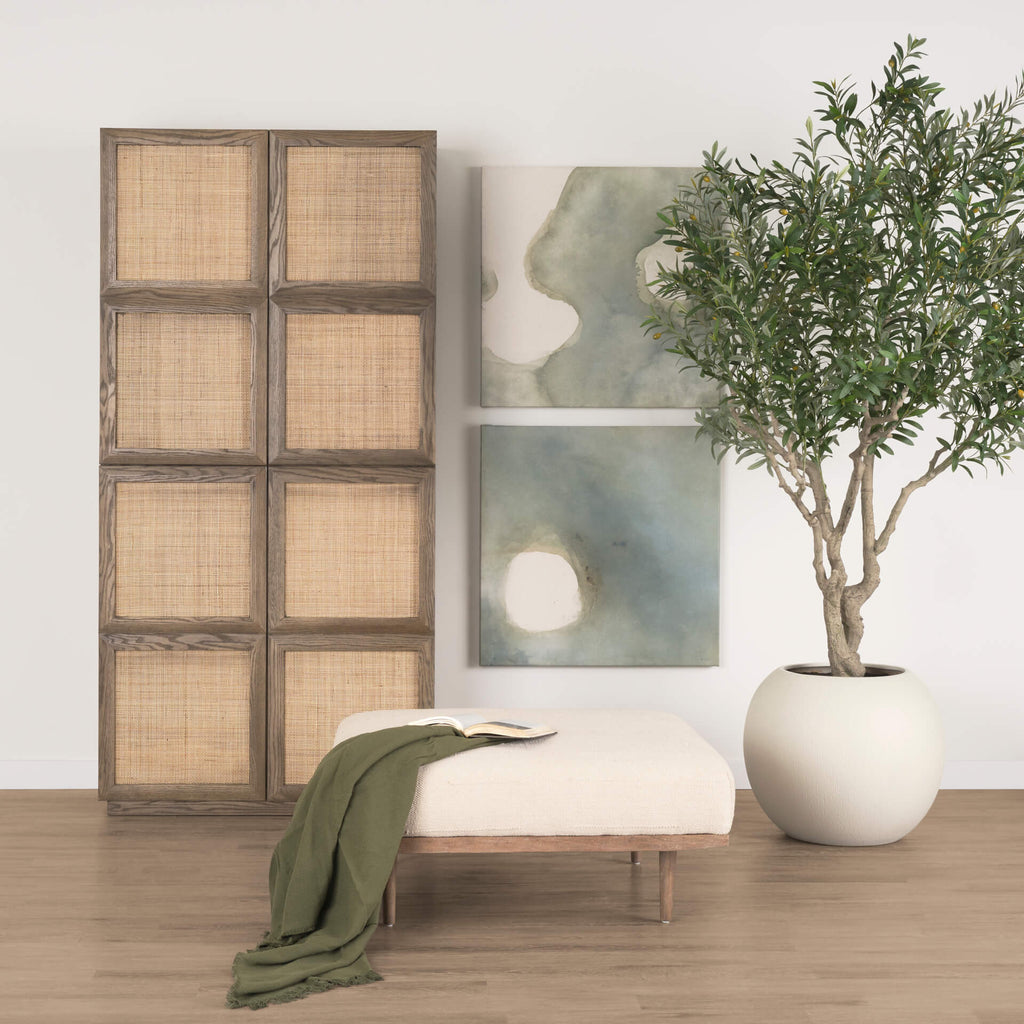 MERCANA SINA NATTURAL RATTAN 2 DOOR CURIO CABINET 70816