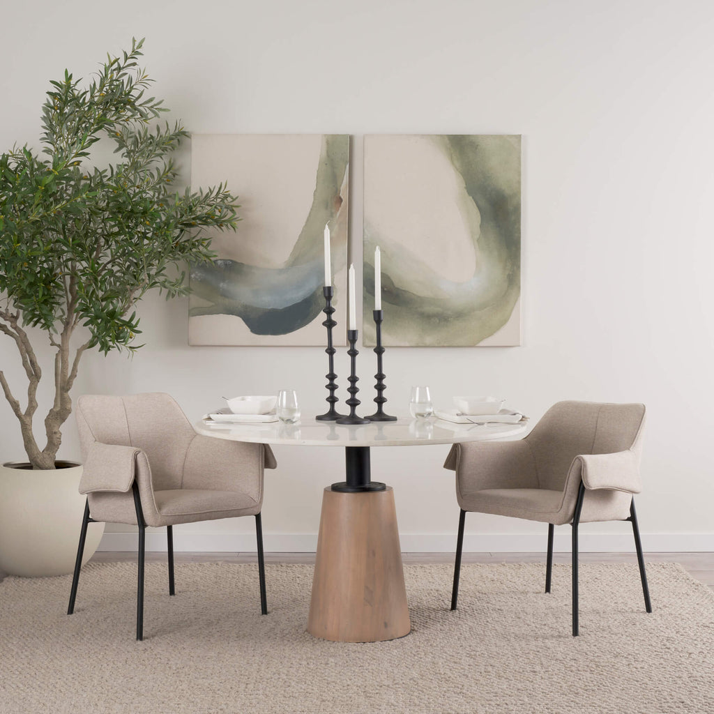 MERCANA MAXWELL 48" MARBLE TOP DINING TABLE 69366-AB
