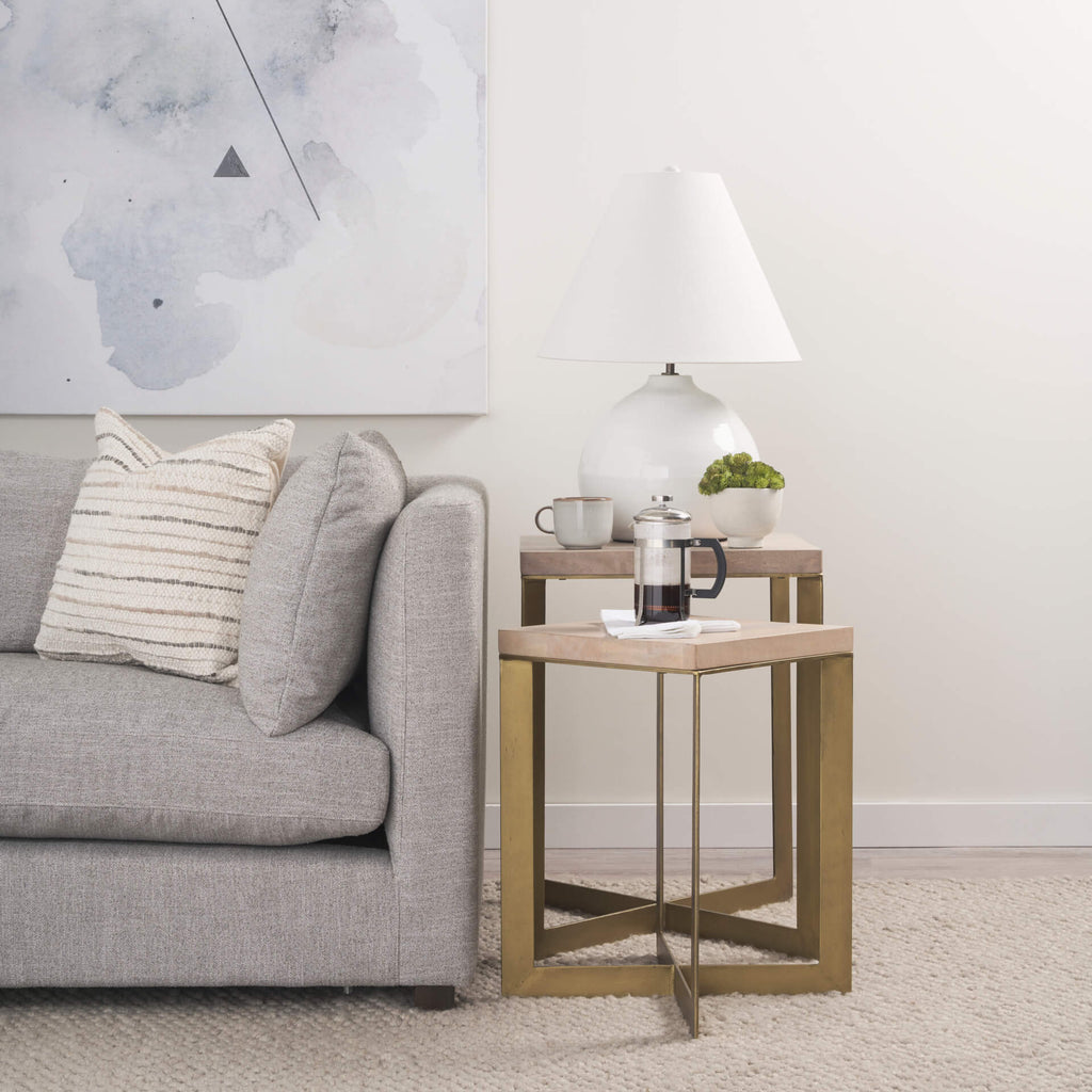 MERCANA FAYE GOLD METAL ACCENT TABLES SET OF TWO 69179