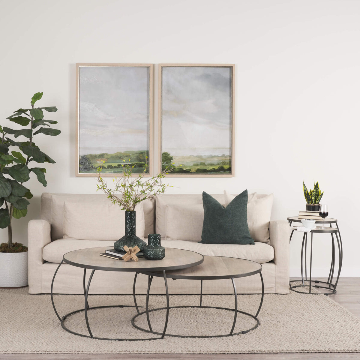 MERCANA CLAPP ROUND WOOD TOP NESTING TABLES 70595