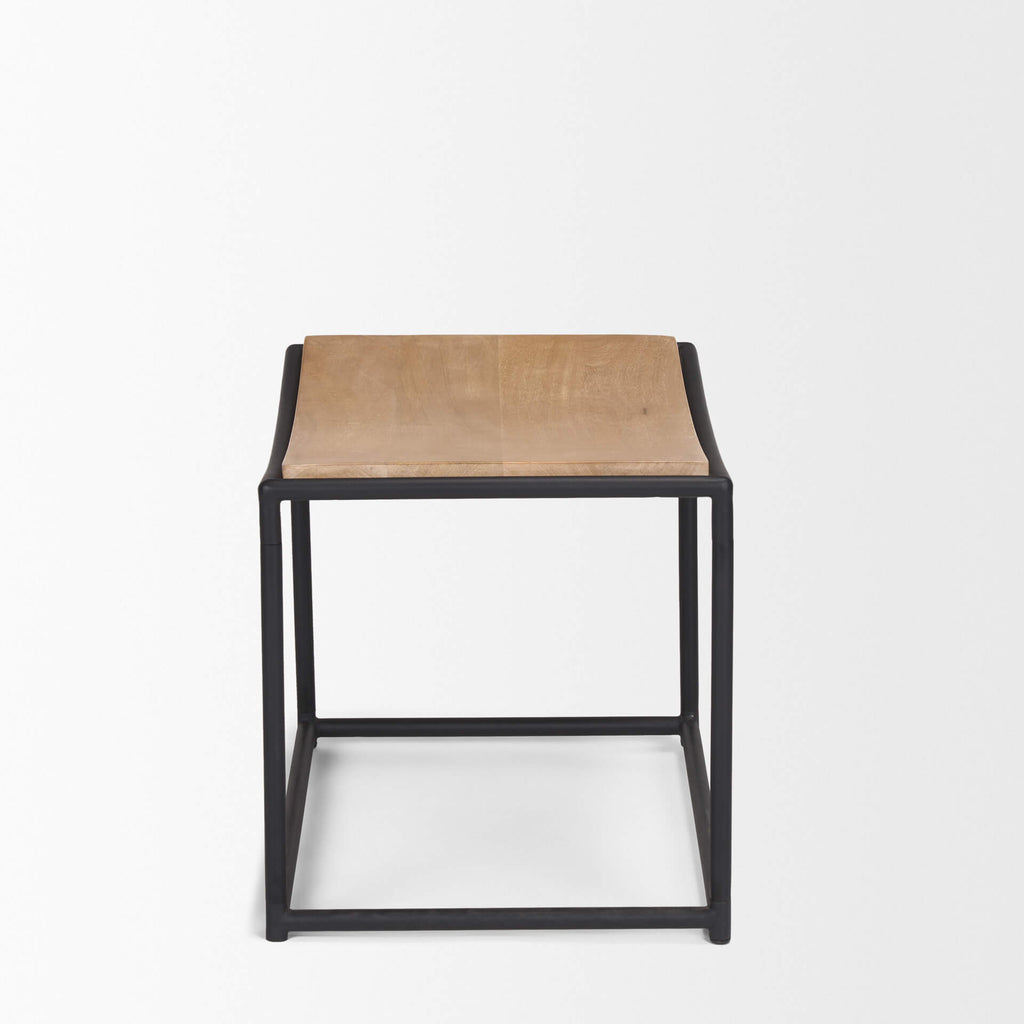 MERCANA TANIEL STOOL LIGHT BROWN WOOD SEAT 70817