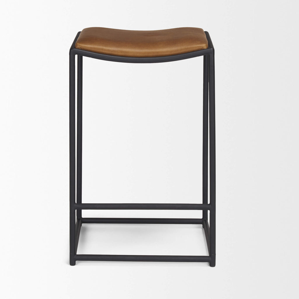 MERCANA TANIEL COUNTER STOOL BROWN LEATHER 70820