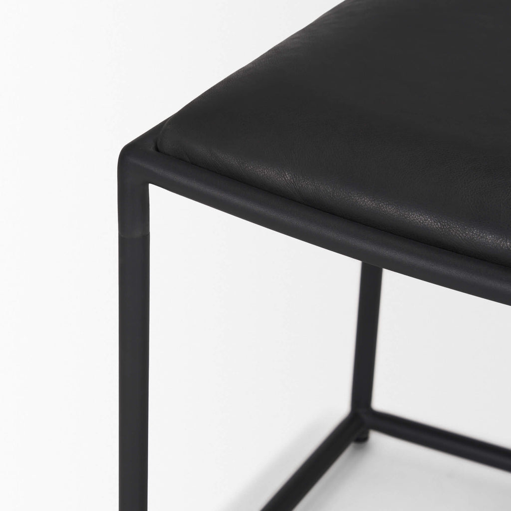 MERCANA TANIEL STOOL BLACK LEATHER 70823