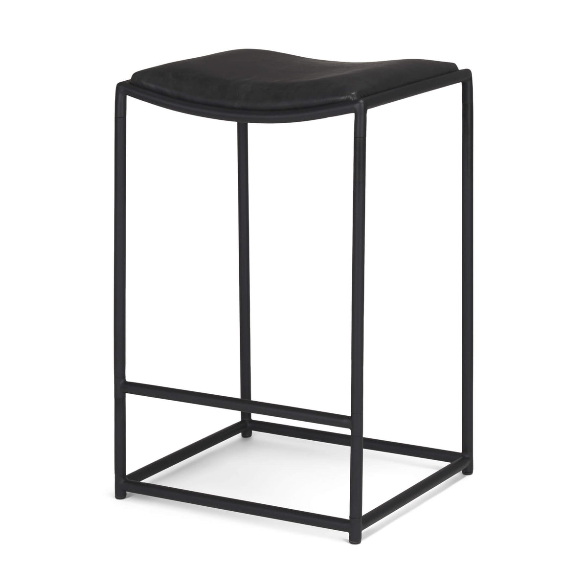 MERCANA TANIEL COUNTER STOOL BLACK LEATHER 70824
