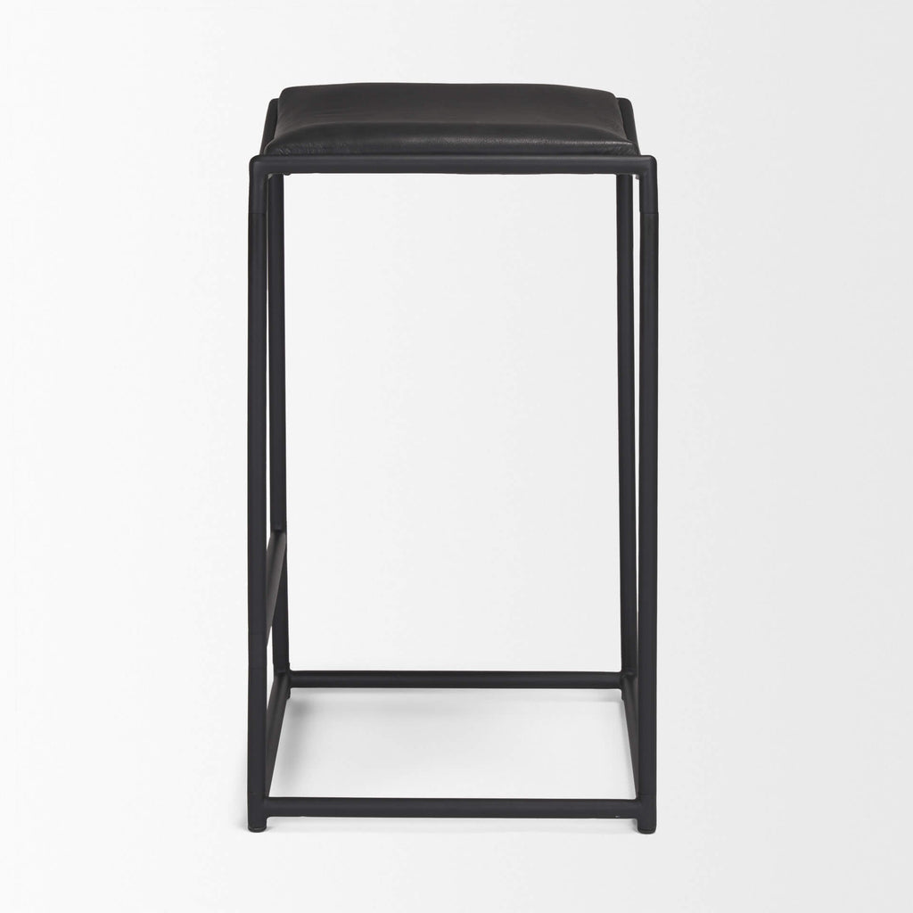 MERCANA TANIEL COUNTER STOOL BLACK LEATHER 70824