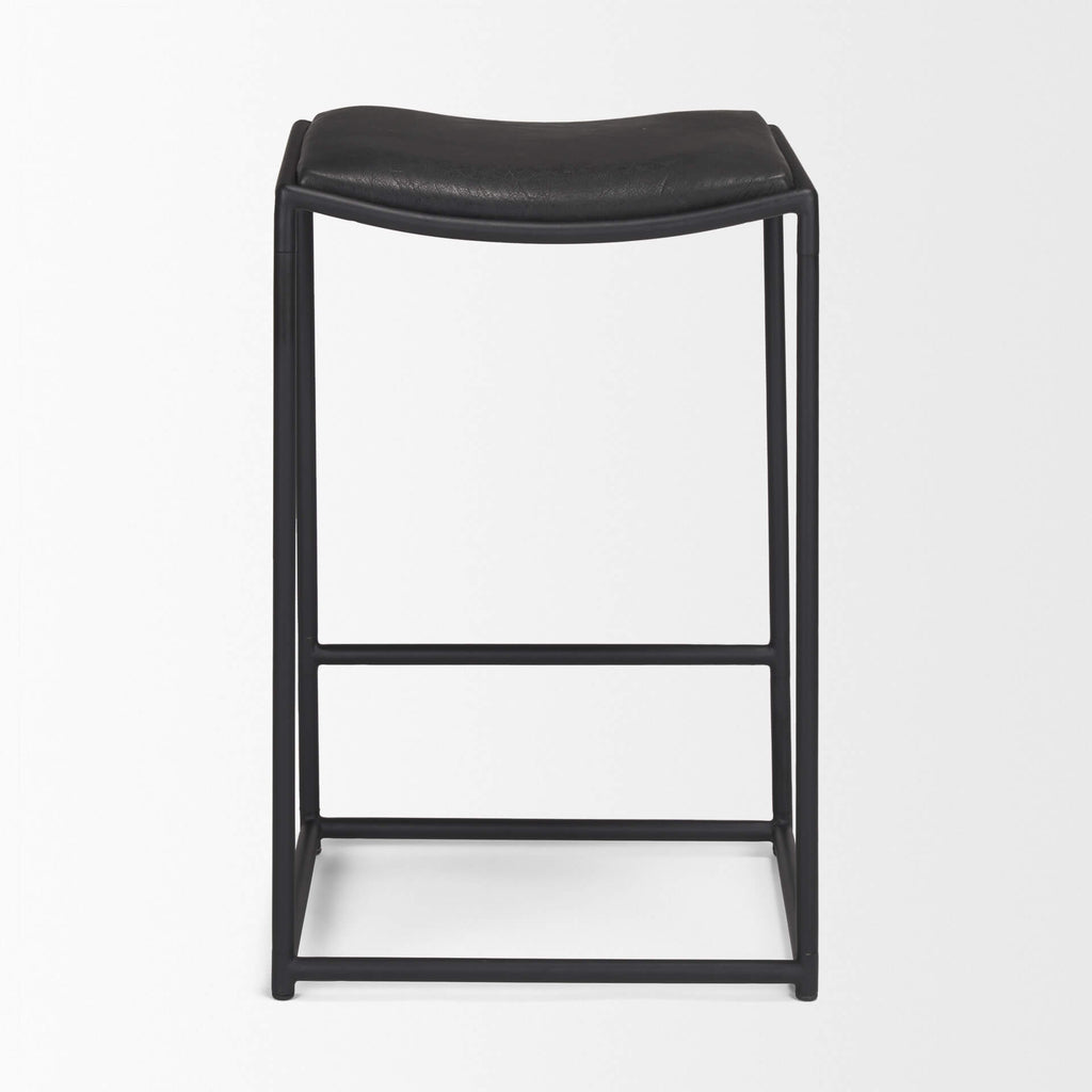 MERCANA TANIEL COUNTER STOOL BLACK LEATHER 70824
