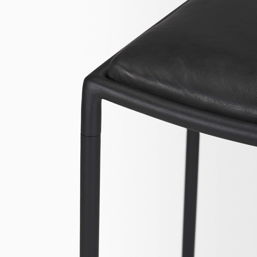 MERCANA TANIEL COUNTER STOOL BLACK LEATHER 70824