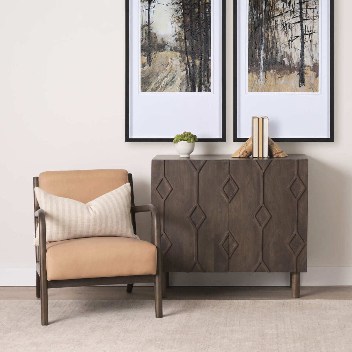 MERCANA HEERA DIAMOND MOTIF ACCENT CABINET 70645