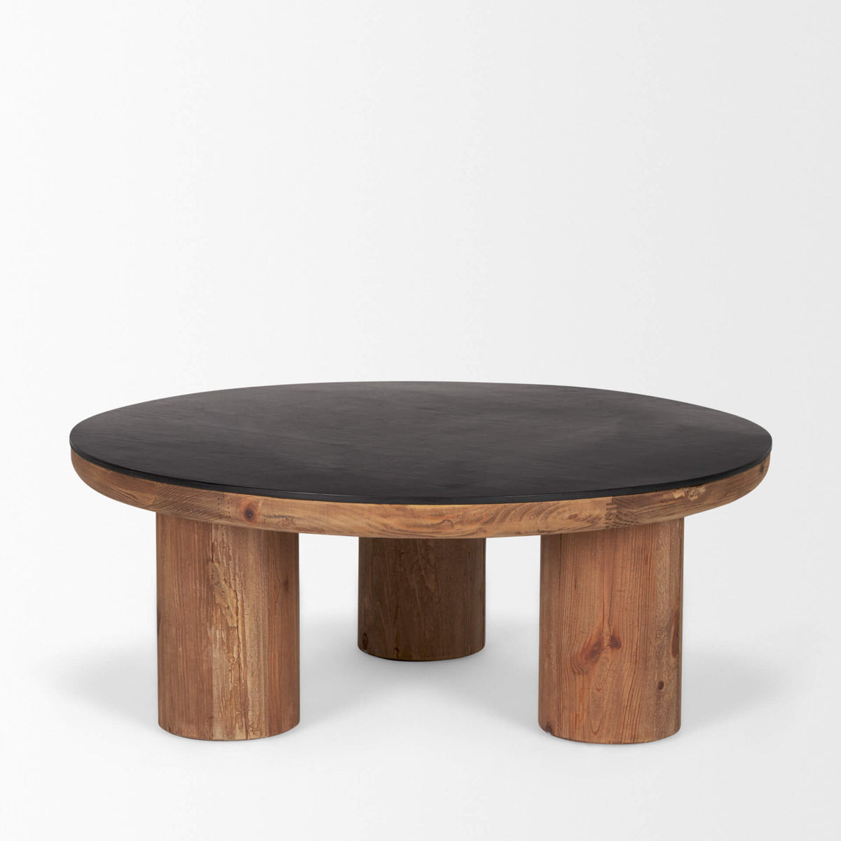 MERCANA TUCSON ROUND BLACK TOP COFFEE TABLE 70888-AB