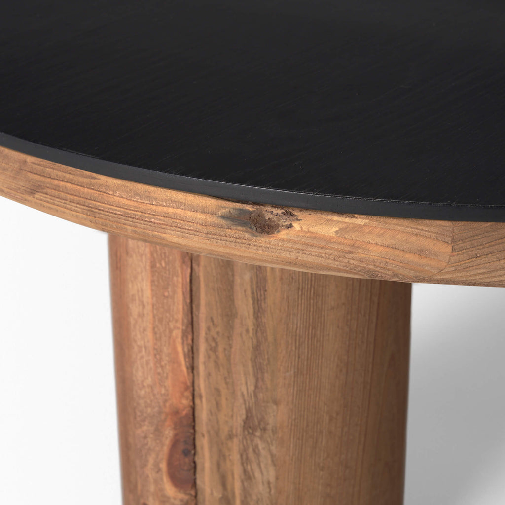 MERCANA TUCSON ROUND BLACK TOP COFFEE TABLE 70888-AB