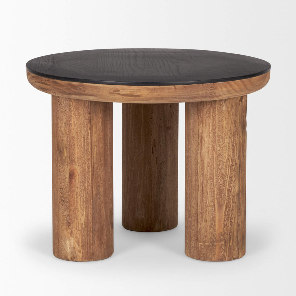 MERCANA TUCSON ROUND BLACK TOP SIDE TABLE  70889-AB