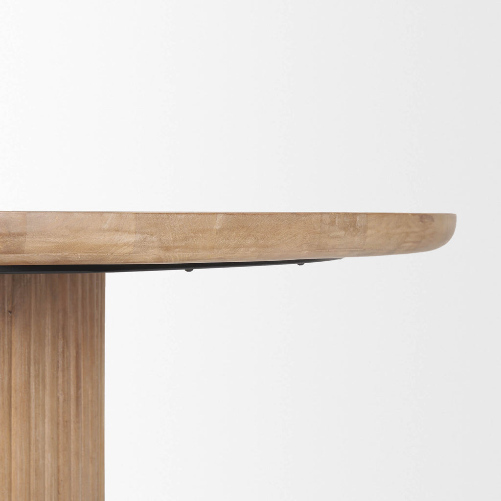 MERCANA TERRA LIGHT BROWN FLUTER DINING TABLE  69874-AB