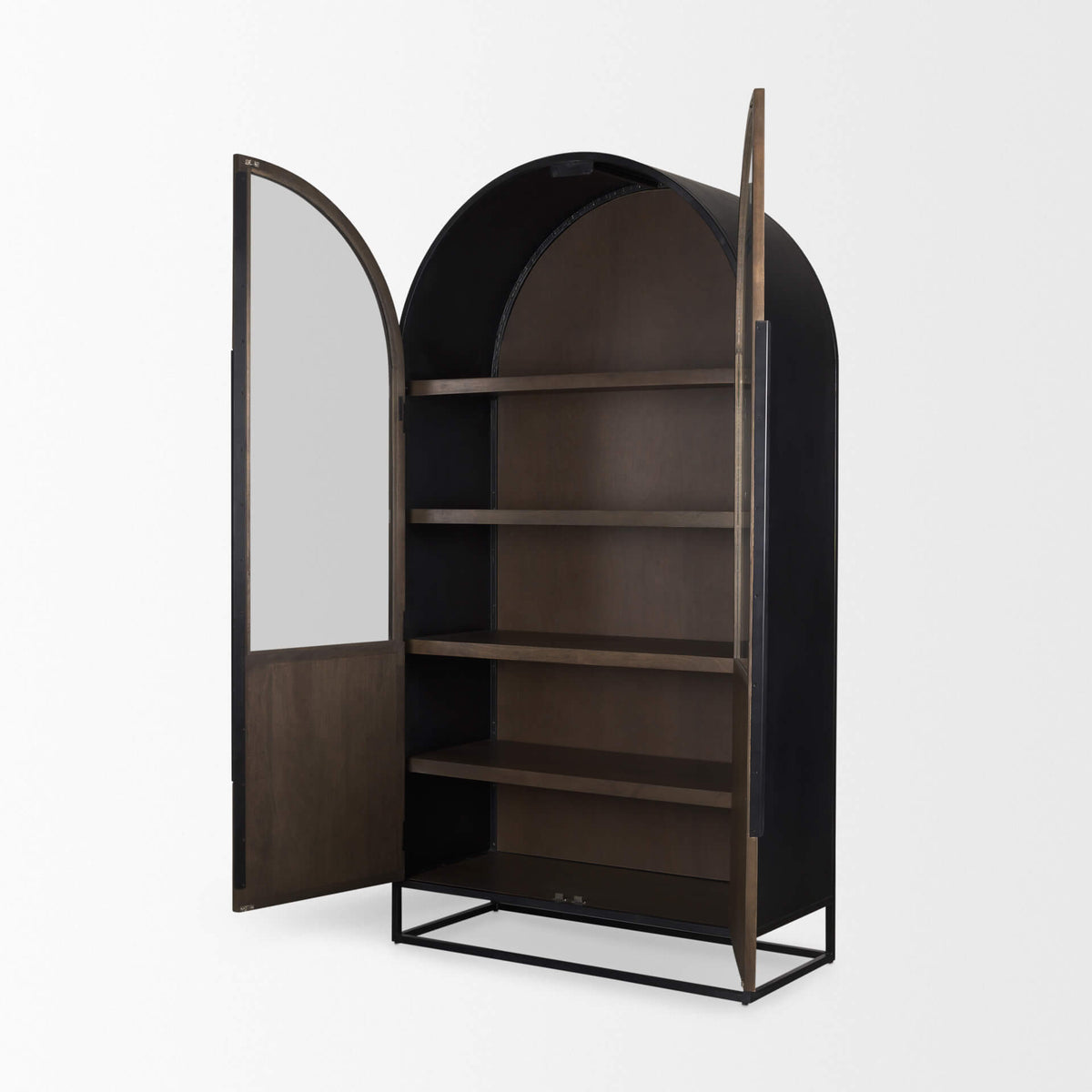 MERCANA SLOAN DARK BROWN WOOD CURIO CABINET 70828