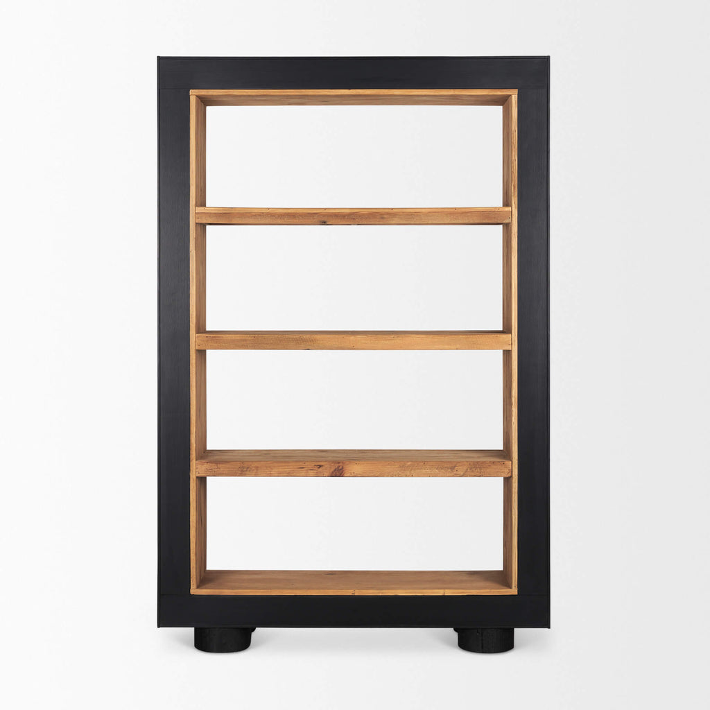 MERCANA TABOR BLACK OAK FRAME BOOKCASE 70895