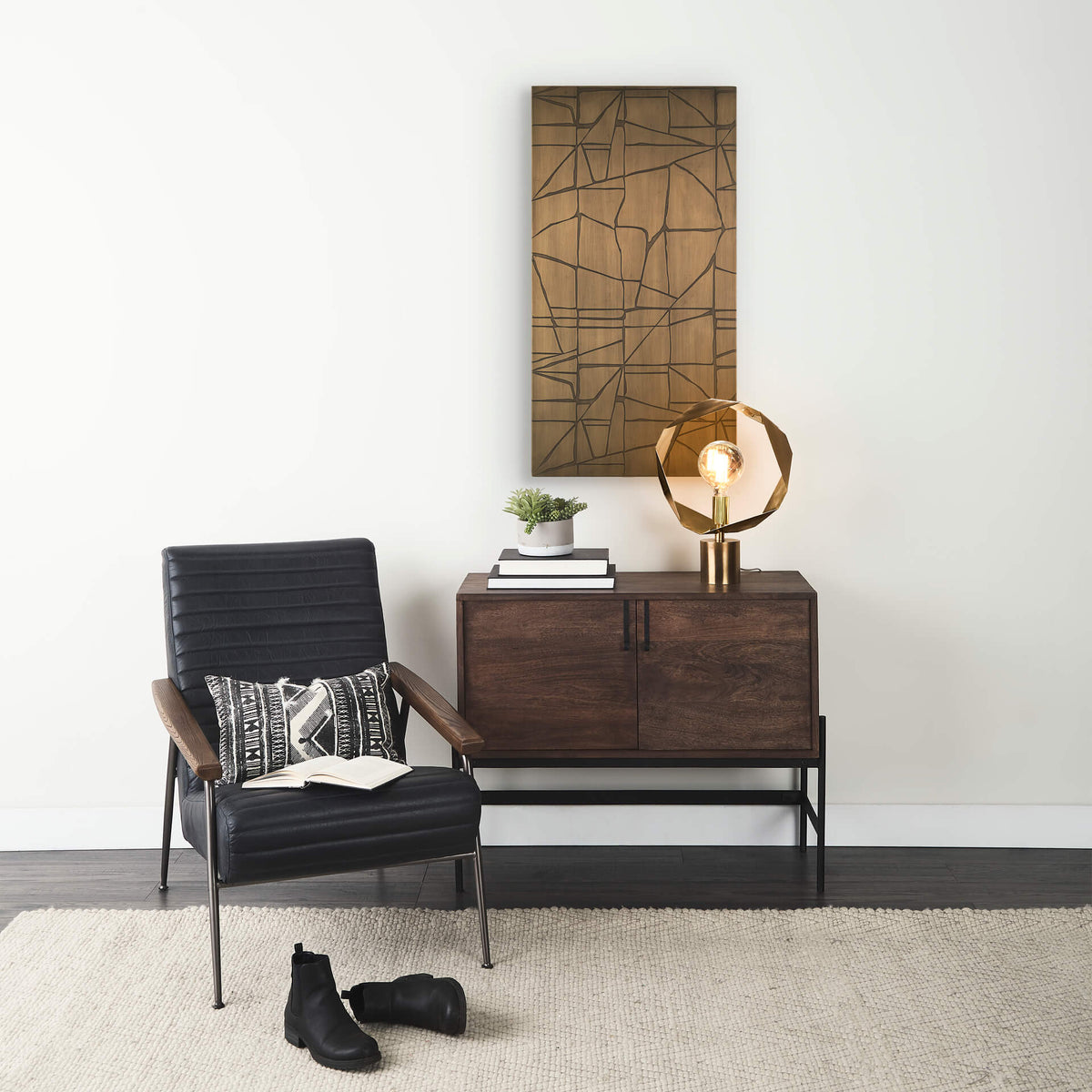 MERCANA ROHO PAINTED GOLD METAL WALL ART 70596