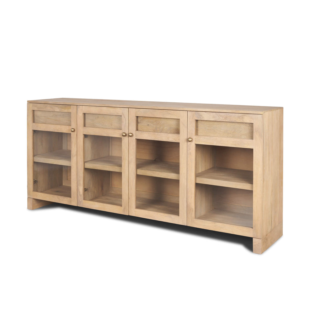 MERCANA SURI LIGHT BROWN WITH GLASS DOORS SIDEBOARD 70826